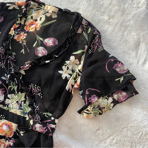 ByTiMo Floral Wrap Ruffle Mini Dress - Picture 4 of 8